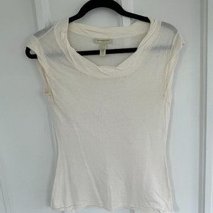 Banana Republic Textured Scoop Neck Tee | Color: Cream | Size: XS